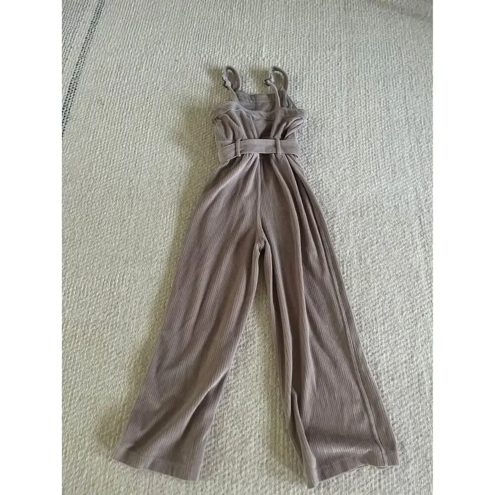 Girls Abercrombie & Fitch Wide Leg Jumpsuit Overalls Large 9/10 Corduroy Tan